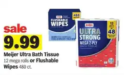 Meijer Meijer Ultra Bath Tissue or Flushable Wipes offer