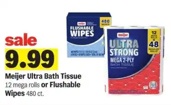 Meijer Meijer Ultra Bath Tissue or Flushable Wipes offer
