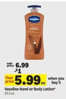 Meijer Vaseline Hand or Body Lotion offer