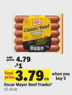 Meijer Oscar Mayer Beef Franks offer