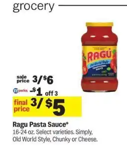 Meijer Ragú Pasta Sauce offer