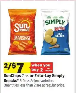 Meijer SunChips or Frito-Lay Simply Snacks offer