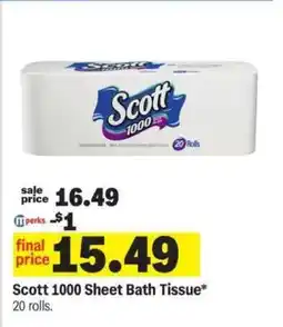 Meijer Scott 1000 Sheet Bath Tissue offer