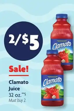 Family Dollar Clamato Juice offer