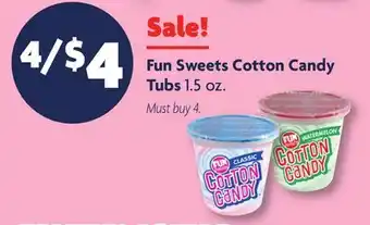 Family Dollar Fun Sweets Cotton Candy Tubs offer