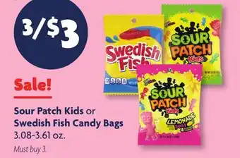 Family Dollar Sour Patch Kids or Swedish Fish Candy Bags offer