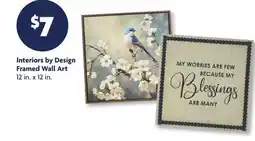 Family Dollar Interiors by Design Framed Wall Art offer