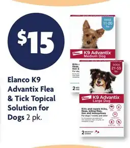 Family Dollar Elanco K9 Advantix Flea & Tick Topical Solution for Dogs offer