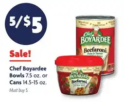 Family Dollar Chef Boyardee Bowls 7.5 oz. or Cans 14.5-15 oz offer