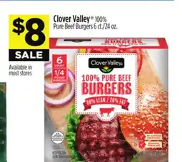 Dollar General Clover Valley 100% Pure Beef Burgers offer