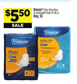 Dollar General Breeze TM Ultra Thin Maxi or Overnight Pads offer