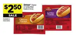 Dollar General Armour Cheese or Jumbo Meat Franks offer
