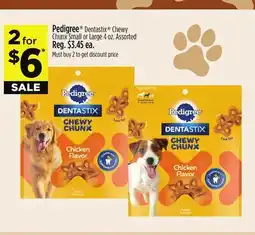 Dollar General Pedigree Dentastix Chewy Chunx Small or Large 4 oz offer