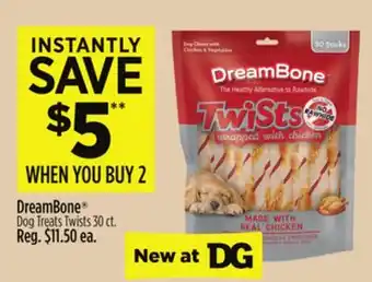 Dollar General DreamBone Dog Treats Twists offer