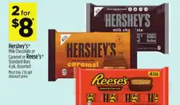 Dollar General Hershey's Milk Chocolate or Caramel or Reese's Standard Bars offer