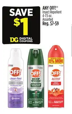 Dollar General ANY OFF! Insect Repellent offer