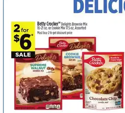 Dollar General Betty Crocker TM Delights Brownie Mix 16-21 oz. or Cookie Mix 17.5 oz offer