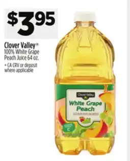 Dollar General Clover Valley 100% White Grape Peach Juice offer