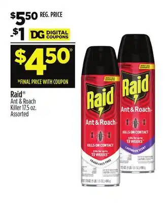 Dollar General Raid Ant & Roach Killer offer
