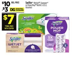 Dollar General Swiffer WetJetTM, Sweeper or PowerMopTM Refills offer