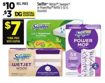 Dollar General Swiffer WetJetTM, Sweeper or PowerMopTM Refills offer