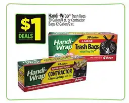 Dollar General Handi-Wrap Trash Bags 39 Gallon/4 ct. or Contractor Bags 42 Gallon/2 ct offer