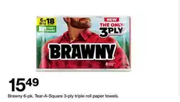 Target Brawny 6-pk. Tear-A-Square 3-ply triple roll paper towels offer