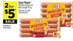 Dollar General Oscar Mayer Wieners Classics or Bun-Length offer