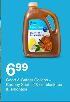Target Good & Gather Collabs Rodney Scott 128-oz. black tea & lemonade offer
