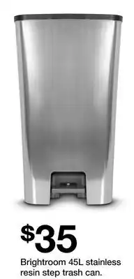 Target Brightroom 45L stainless resin step trash can offer