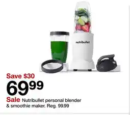 Target Nutribullet personal blender & smoothie maker offer