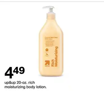 Target up & up 20 - oz. rich moisturizing body lotion offer