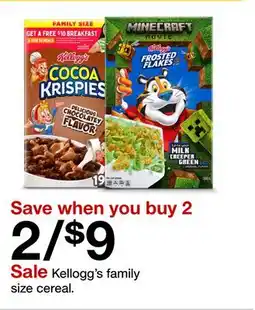 Target Kellogg's family size cereal offer
