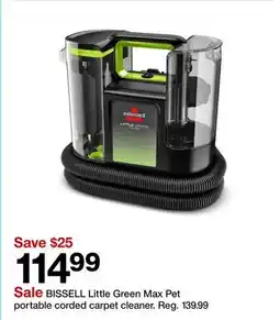Target BISSELL Little Green Max Pet portable corded carpet cleaner offer