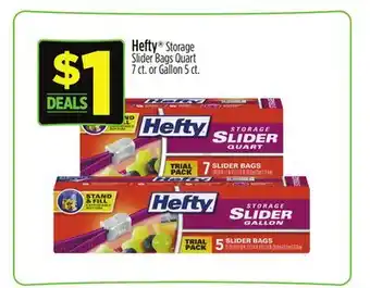 Dollar General Hefty Storage Slider Bags Quart 7 ct. or Gallon 5 ct offer