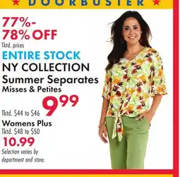 Boscov's ENTIRE NY COLLECTION Summer Separates offer
