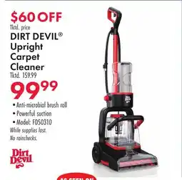 Boscov's DIRT DEVIL Upright Carpet Cleaner offer