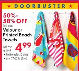 Boscov's Velour or Printed Beach Towels offer