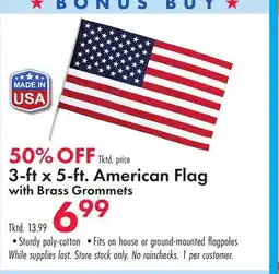 Boscov's 3-ft x 5-ft. American Flag with Brass Grommets offer