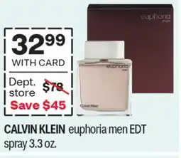 CVS CALVIN KLEIN euphoria men EDT spray 3.3 oz offer