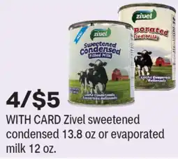 CVS Zivel sweetened condensed 13.8 oz or evaporated milk 12 oz offer