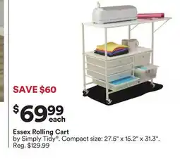 Michaels Essex Rolling Cart by Simply Tidy offer