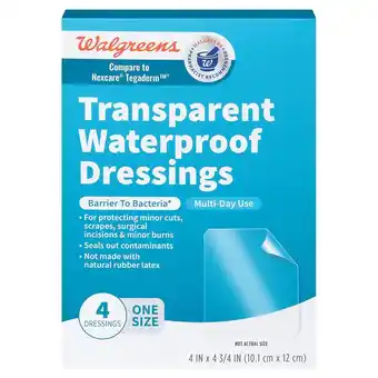 Walgreens Transparent Waterproof Dressings offer