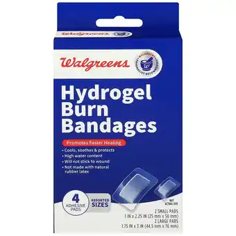 Walgreens Adhesive Hydrogel Burn Bandages Combo Pack offer
