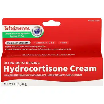 Walgreens Ultra Moisturizing Hydrocortisone 1% Anti-Itch Cream Maximum Strength offer