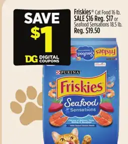 Dollar General Friskies Cat Food or Seafood Sensations offer