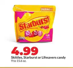 Hy-Vee Skittles, Starburst or Lifesavers candy offer