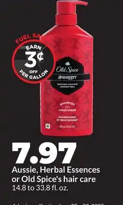 Hy-Vee Aussie, Herbal Essences or Old Spice's hair care offer