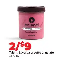 Hy-Vee Talenti Layers, sorbetto or gelato offer