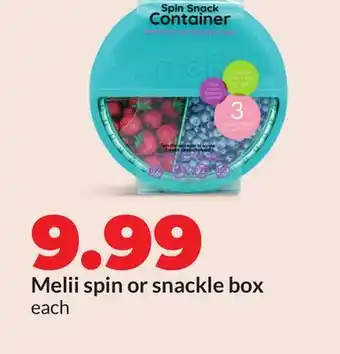 Hy-Vee Melii spin or snackle box offer